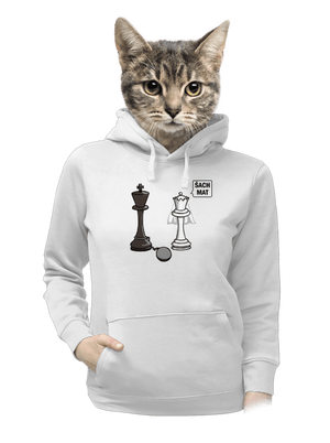 Šach mat dámska mikina klokanka White