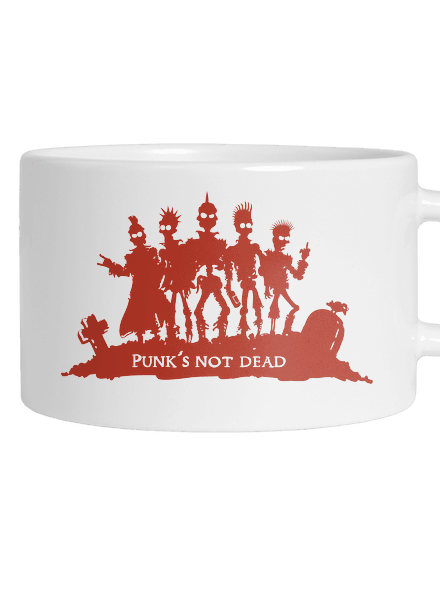 Punks Not Dead hrnček makronka White