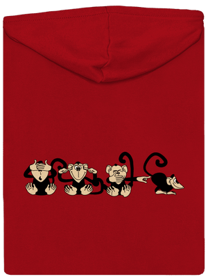 Opica pánska mikina na zips Red