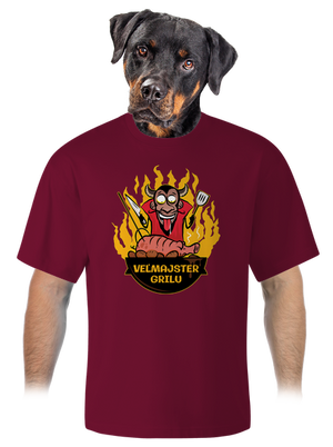 Veľmajster grilu unisex tričko oversized Garnet