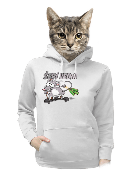 Šedí vedia - myšiak dámska mikina klokanka White