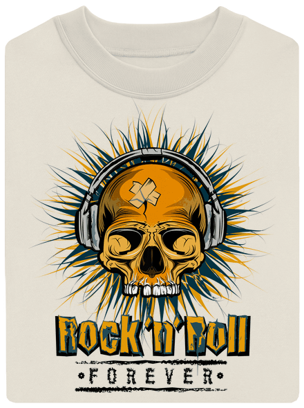 Rock'n'Roll forever unisex mikina bez kapucne Off White