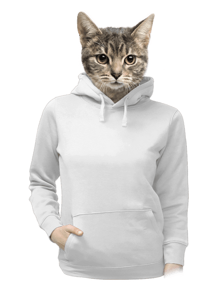 Bez potlače dámska mikina klokanka White