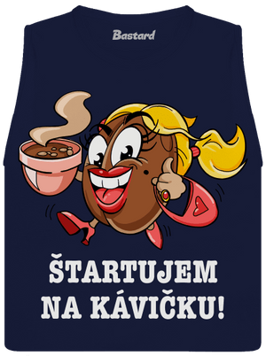 Štartujem na kávičke dámske tielko voľné Navy
