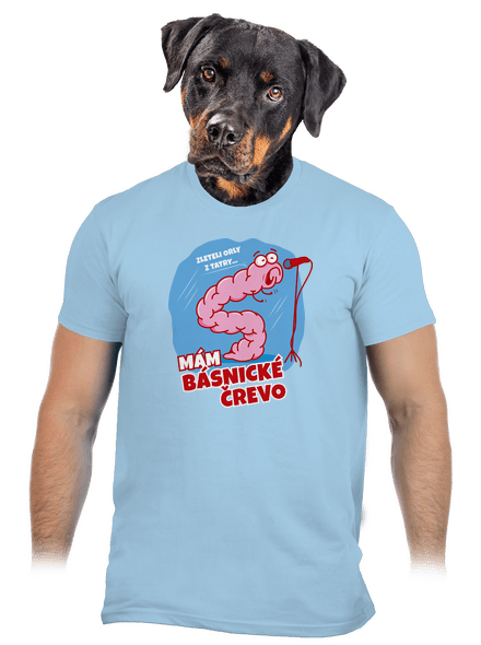 Básnické črevo pánske tričko Sky Blue
