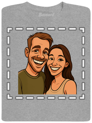 Karikatúra z vlastnej fotky pánske tričko Sport Grey