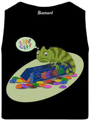 Zmätený chameleón pánske tielko Black