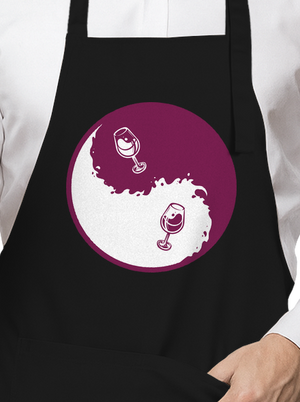 Jin Jang víno zástera Black