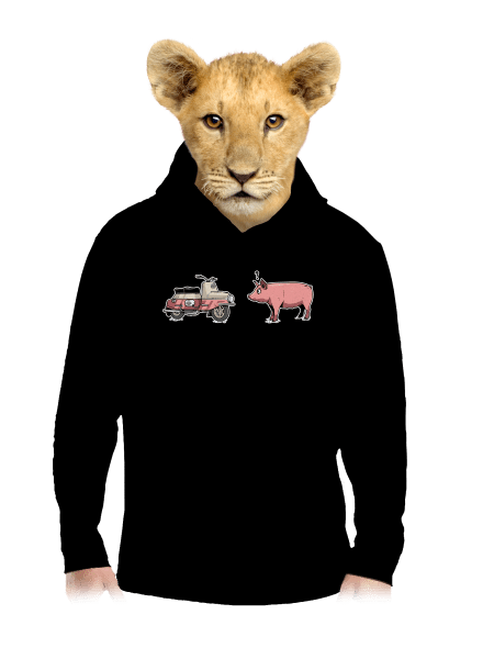 Prasata detská mikina klokanka Black