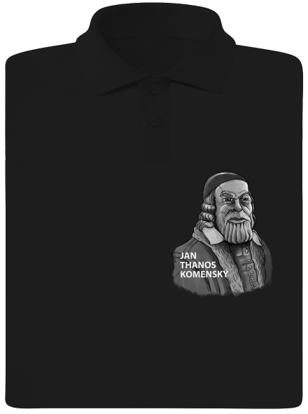 Jan Thanos Komenský pánska polokošeľa Black