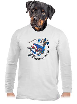 Tvrdo za víťazstvom pánske dlhý rukáv White