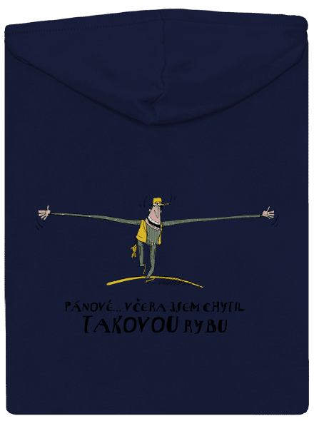 Takúto rybu som chytil pánska mikina na zips Navy