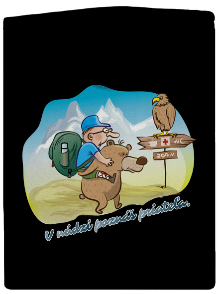 Priateľ v núdzi pánska mikina na zips Black