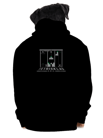 Tetrisklad pánska mikina na zips Black