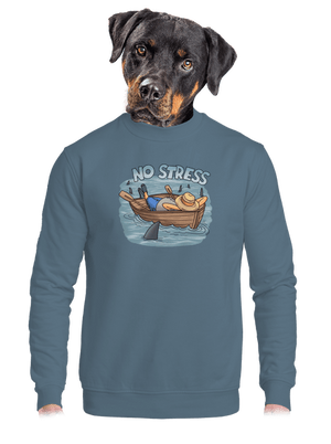 No stress unisex mikina bez kapucne Nordic Blue