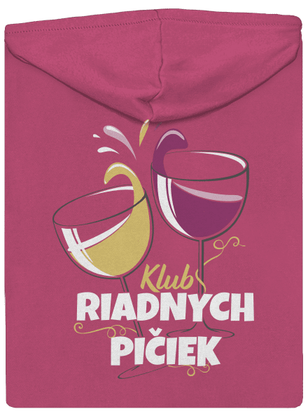 Klub riadnych pičiek dámska mikina na zips Magenta