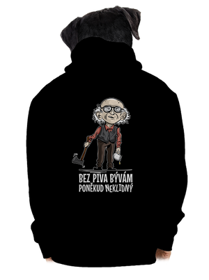 Neklidný bez piva pánska mikina na zips Black