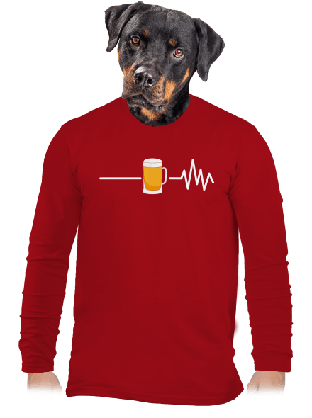 Beer help pánske dlhý rukáv Red