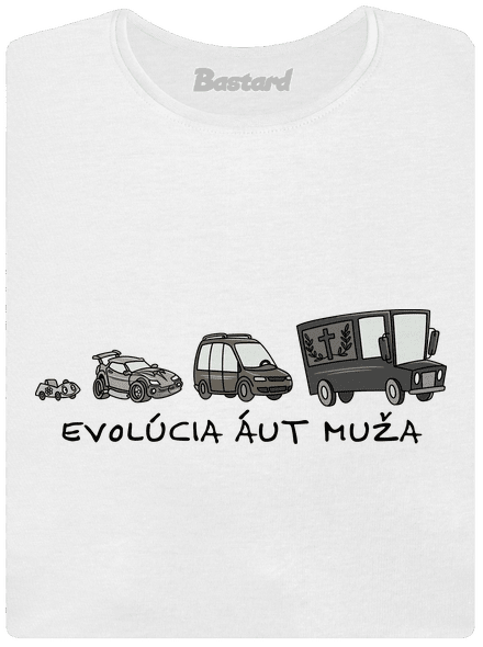 Evolúcia áut muža dámske tričko prémium White
