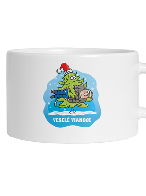 Veselé Vianoce hrnček makronka White