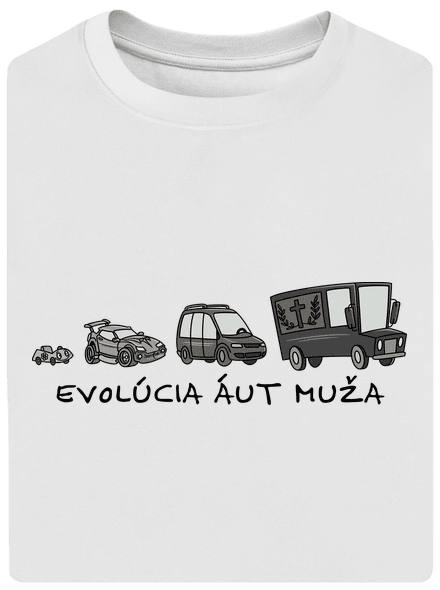 Evolúcia áut muža unisex tričko oversized White