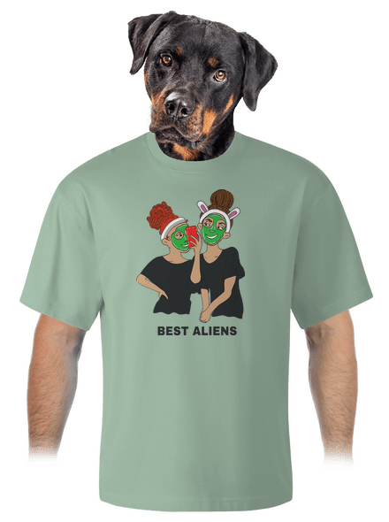 Best aliens unisex tričko oversized Sage