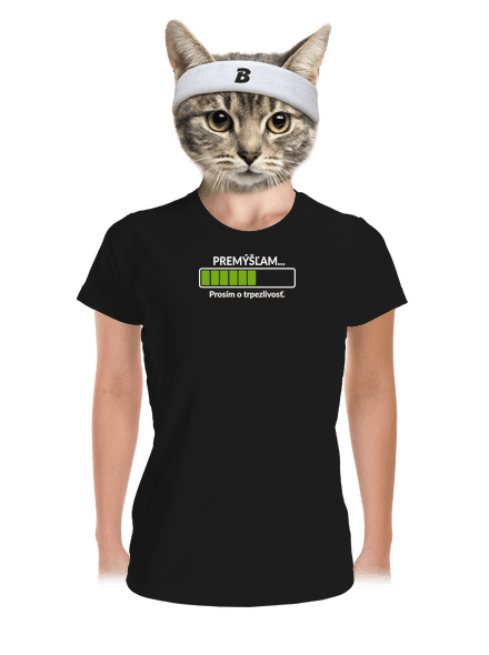 Premýšľam dámske športové tričko Black