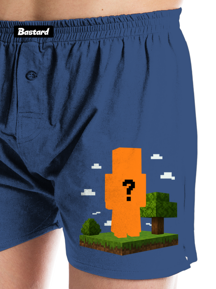 Minecraft z vlastnej fotky pánske trenky Blue