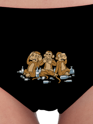 Trojnásobná opica dámske nohavičky Black