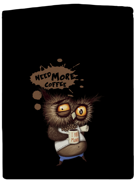 Need more coffee pánska mikina na zips Black