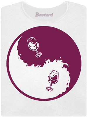 Jin Jang víno dámske tričko prémium White