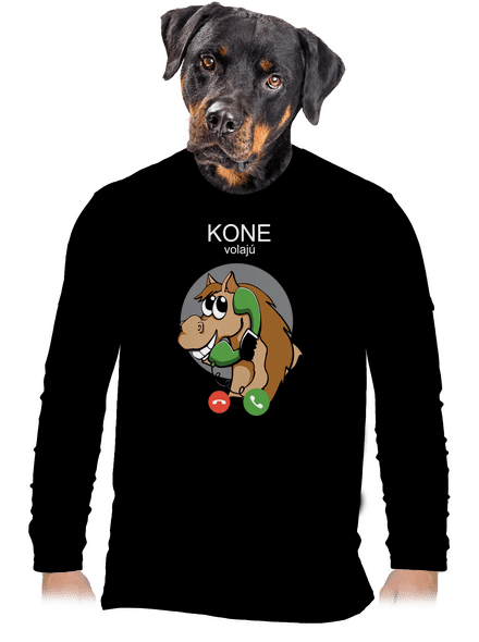 Kone volajú pánske dlhý rukáv Black