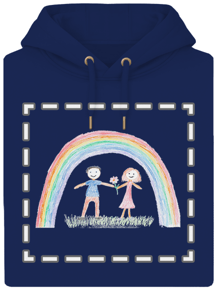 Detské kresby - Nahraj vlastnú unisex mikina premium Navy