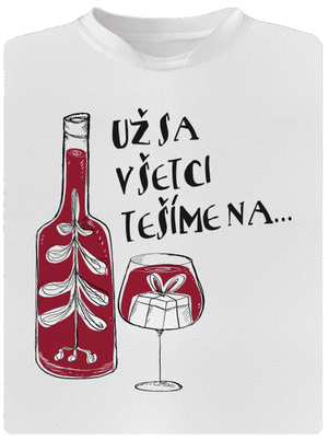 Vianoce vo víne pánske športové tričko White