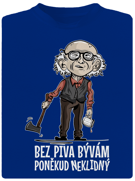 Neklidný bez piva pánske športové tričko Royal Blue Mal
