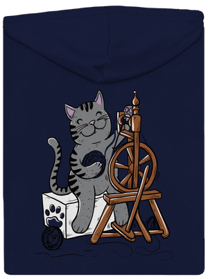 Mačka pradie pánska mikina na zips Navy