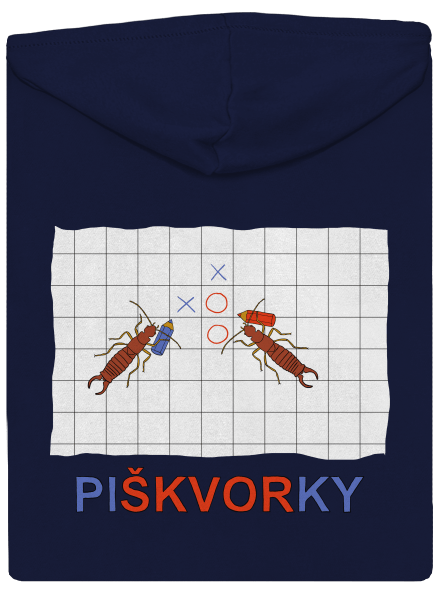 Škvorí piškvorky pánska mikina na zips Navy