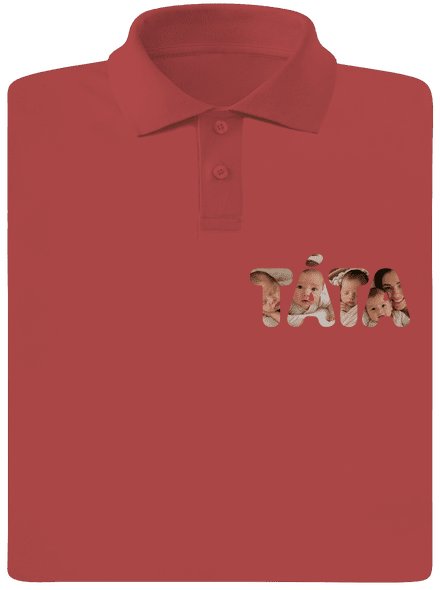 Nápis ocko z vlastných fotiek pánska polokošeľa Burgundy