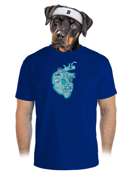 Srdce bije pre pánske športové tričko Royal Blue Mal