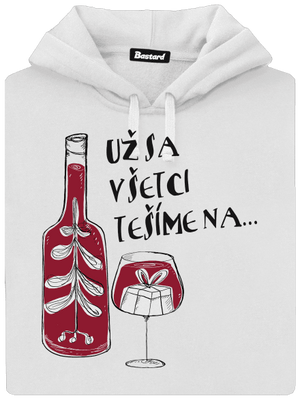 Vianoce vo víne dámska mikina klokanka White