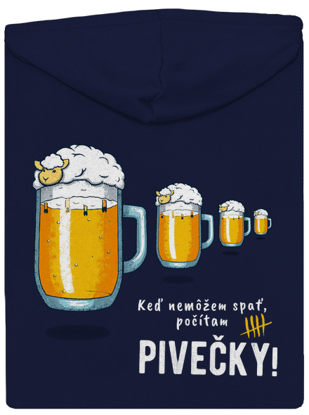 Pivečka pánska mikina na zips Navy