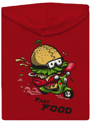 Fast Food pánska mikina na zips Red