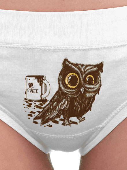 Sova na kofeínu dámske nohavičky White