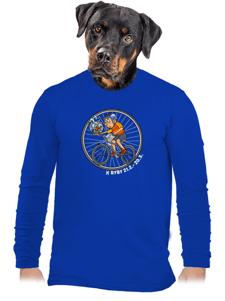 Cyklistický horoskop: Ryby pánske dlhý rukáv Royal Blue