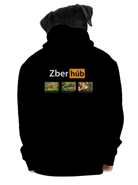 Zber húb pánska mikina na zips Black