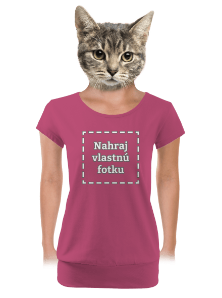 Vlastná potlač dámske tričko s lemom Magenta