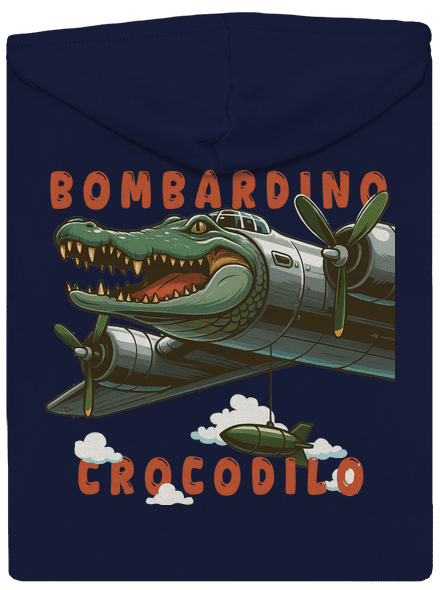 Bombardino Crocodilo – Italian Brainrot pánska mikina na zips Navy