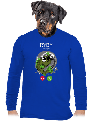 Ryby volají pánske dlhý rukáv Royal Blue