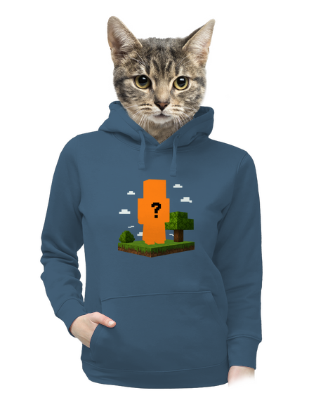 Minecraft z vlastnej fotky dámska mikina klokanka Denim