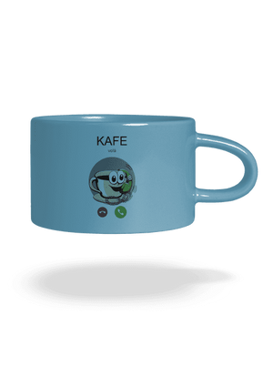 Kafe volá hrnček makronka Blue Macaron